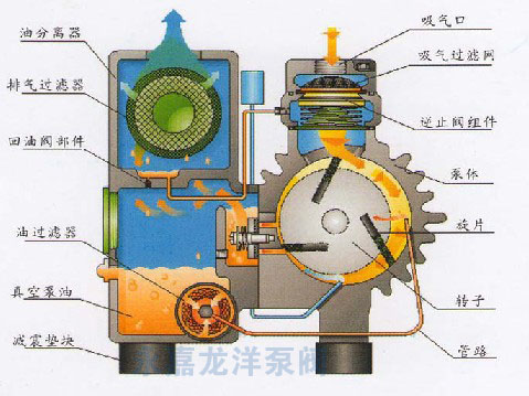 XD單級旋片式真空泵結構圖