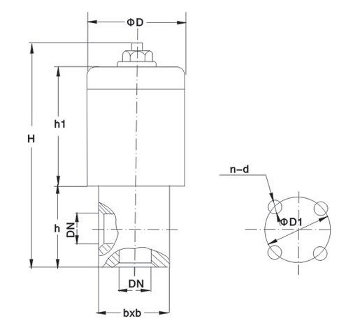 DDC-JQ真空閥的性能參數表及安裝尺寸