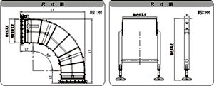 金屬網(wǎng)帶轉(zhuǎn)彎輸送機(jī)示意圖