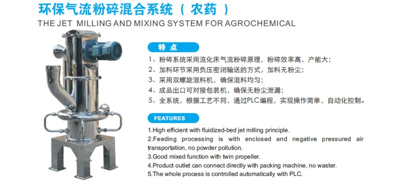 環保氣流粉碎混合系統