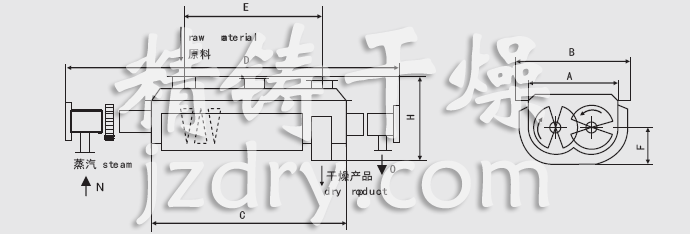 JYG系列空心槳葉干燥機安裝結構圖