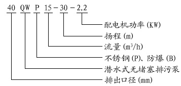 不銹鋼潛水泵型號意義