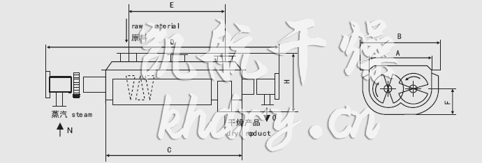 JYG系列空心槳葉干燥機安裝結構圖